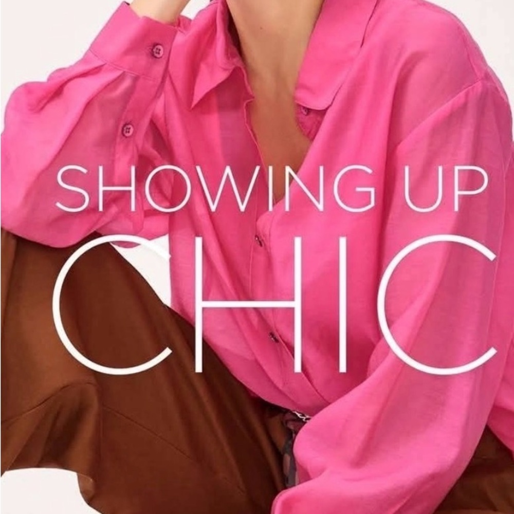 CAbi Hot Pink Luminous Blouse